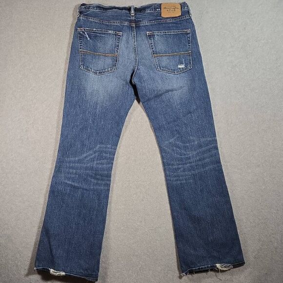 Abercrombie fitch jeans bootcut Baxter low Rise Slim Boot 34x32(31) Grunge - Picture 6 of 11